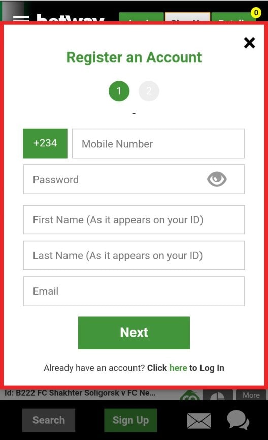 betway registration by phone